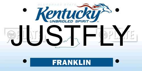 JUSTFLY Kentucky License Plate