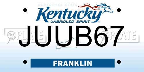 JUUB67 Kentucky License Plate