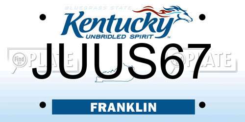 JUUS67 Kentucky License Plate