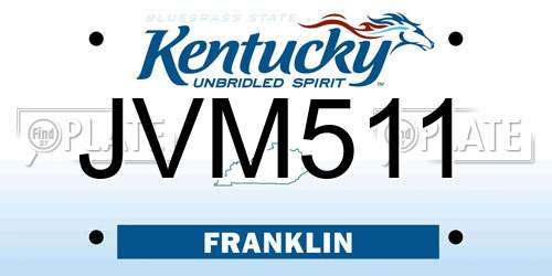 JVM511 Kentucky License Plate