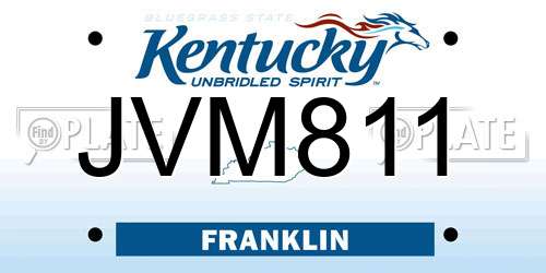 JVM811 Kentucky License Plate