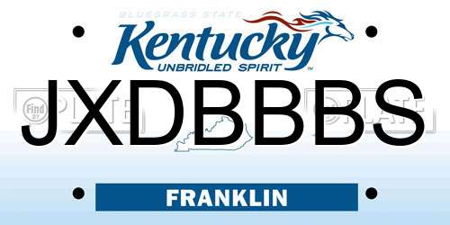 JXDBBBS Kentucky License Plate