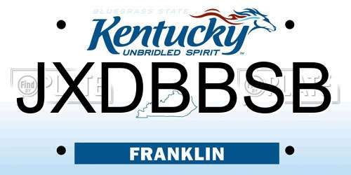 JXDBBSB Kentucky License Plate