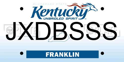 JXDBSSS Kentucky License Plate