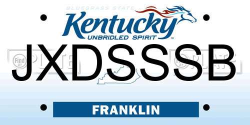 JXDSSSB Kentucky License Plate