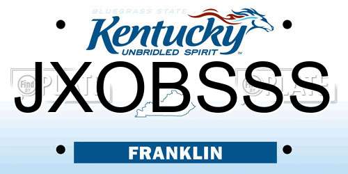 JXOBSSS Kentucky License Plate
