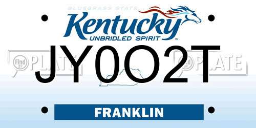 JY0O2T Kentucky License Plate