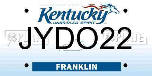 JYDO22 Kentucky License Plate