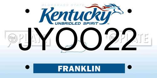 JYOO22 Kentucky License Plate