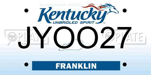 JYOO27 Kentucky License Plate