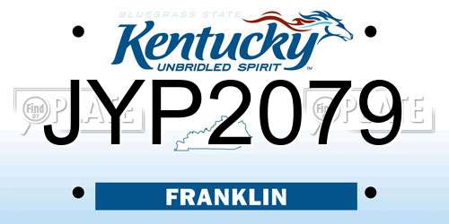 JYP2079 Kentucky License Plate