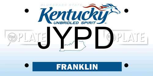 JYPD Kentucky License Plate