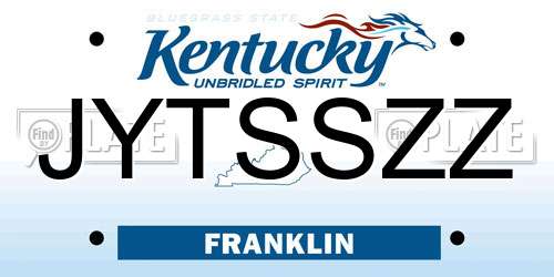 JYTSSZZ Kentucky License Plate