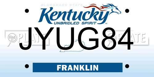 JYUG84 Kentucky License Plate