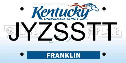 JYZSSTT Kentucky License Plate