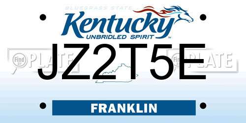 JZ2T5E Kentucky License Plate