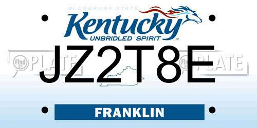 JZ2T8E Kentucky License Plate