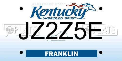 JZ2Z5E Kentucky License Plate