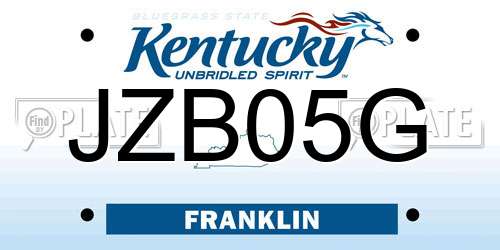 JZB05G Kentucky License Plate