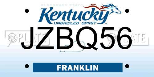 JZBQ56 Kentucky License Plate