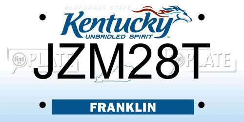 JZM28T Kentucky License Plate