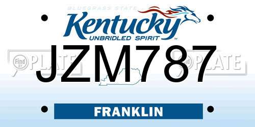 JZM787 Kentucky License Plate