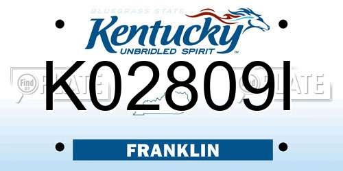 K02809I Kentucky License Plate