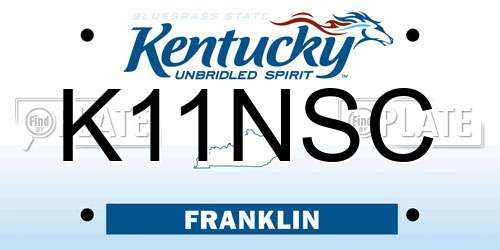 K11NSC Kentucky License Plate