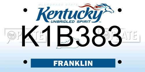 K1B383 Kentucky License Plate