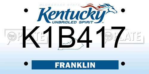 K1B417 Kentucky License Plate