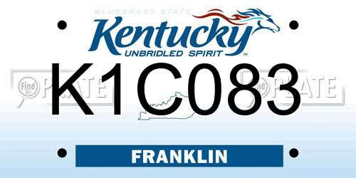 K1C083 Kentucky License Plate