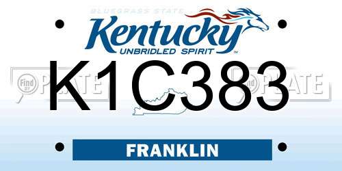 K1C383 Kentucky License Plate