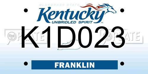 K1D023 Kentucky License Plate