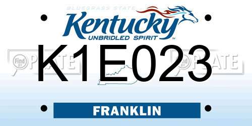 K1E023 Kentucky License Plate