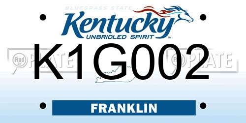 K1G002 Kentucky License Plate