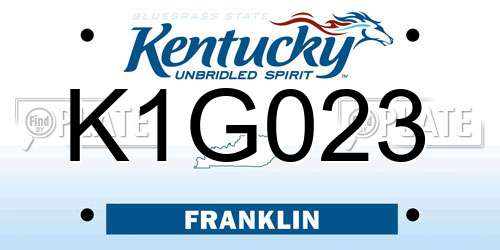 K1G023 Kentucky License Plate