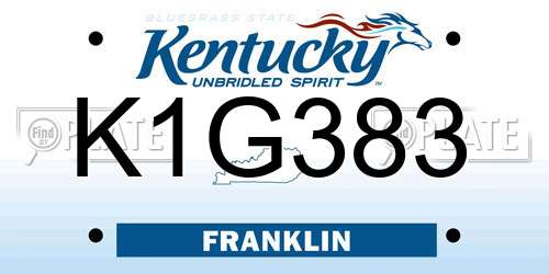 K1G383 Kentucky License Plate