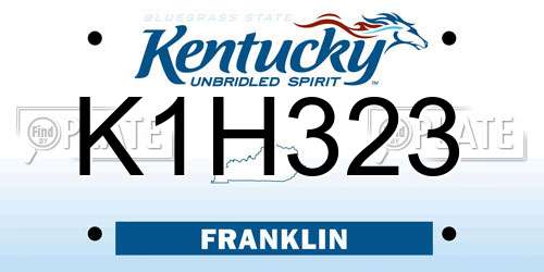 K1H323 Kentucky License Plate