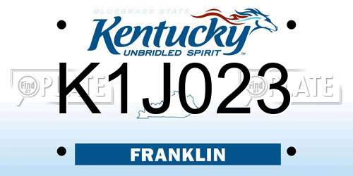 K1J023 Kentucky License Plate