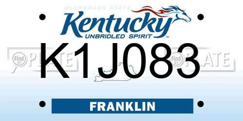 K1J083 Kentucky License Plate