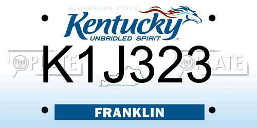 K1J323 Kentucky License Plate