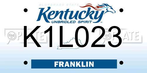K1L023 Kentucky License Plate