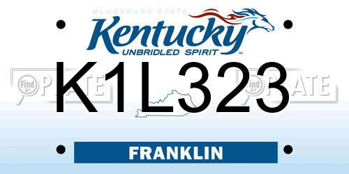 K1L323 Kentucky License Plate