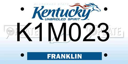 K1M023 Kentucky License Plate