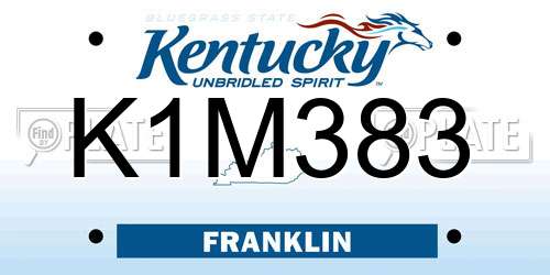 K1M383 Kentucky License Plate
