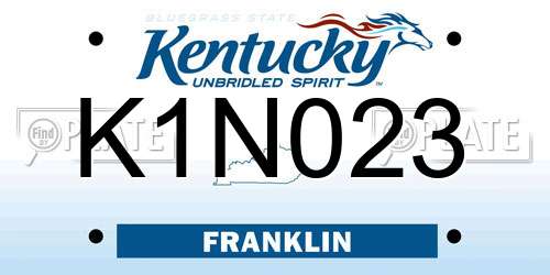 K1N023 Kentucky License Plate