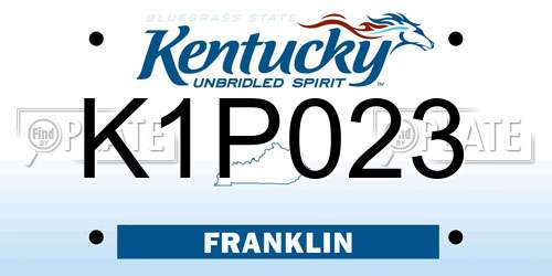 K1P023 Kentucky License Plate