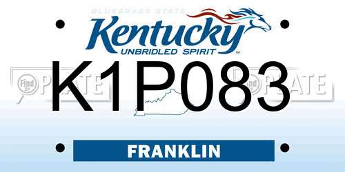 K1P083 Kentucky License Plate