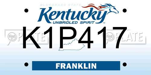 K1P417 Kentucky License Plate