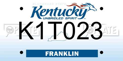 K1T023 Kentucky License Plate